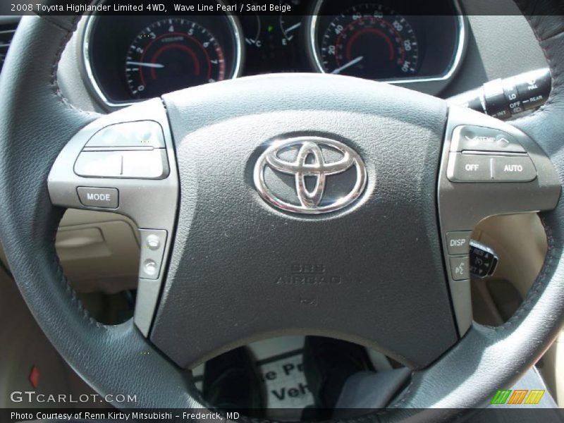 Wave Line Pearl / Sand Beige 2008 Toyota Highlander Limited 4WD