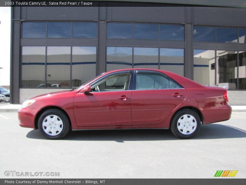 Salsa Red Pearl / Taupe 2003 Toyota Camry LE