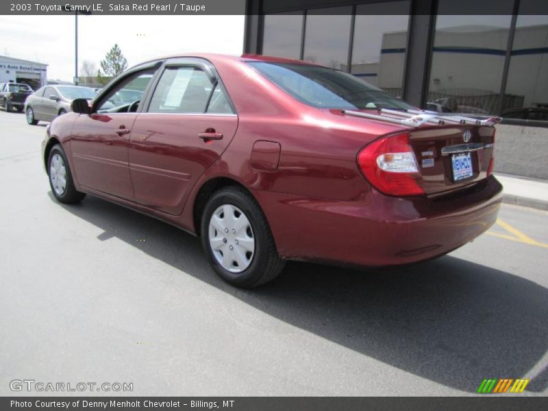 Salsa Red Pearl / Taupe 2003 Toyota Camry LE
