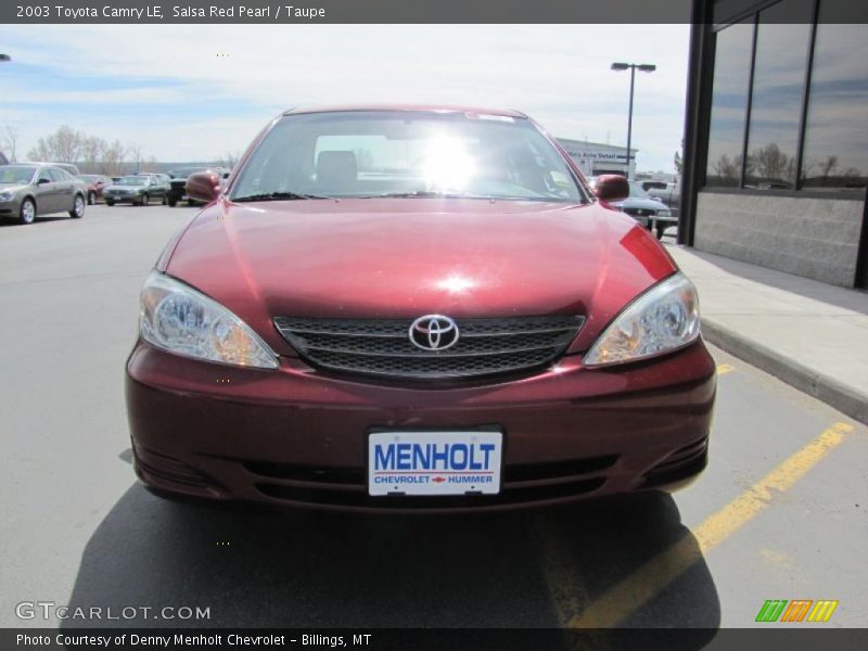 Salsa Red Pearl / Taupe 2003 Toyota Camry LE