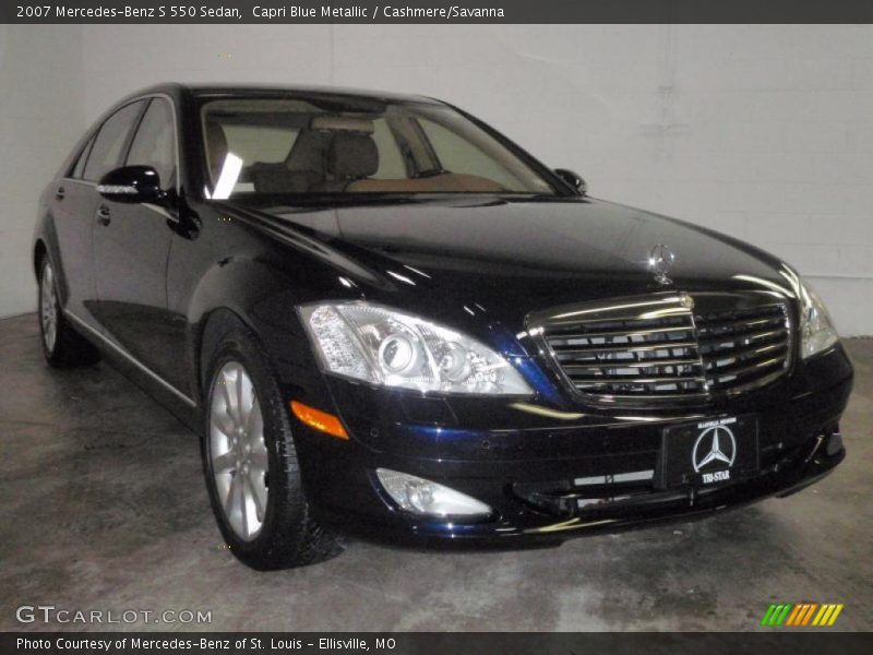 Capri Blue Metallic / Cashmere/Savanna 2007 Mercedes-Benz S 550 Sedan