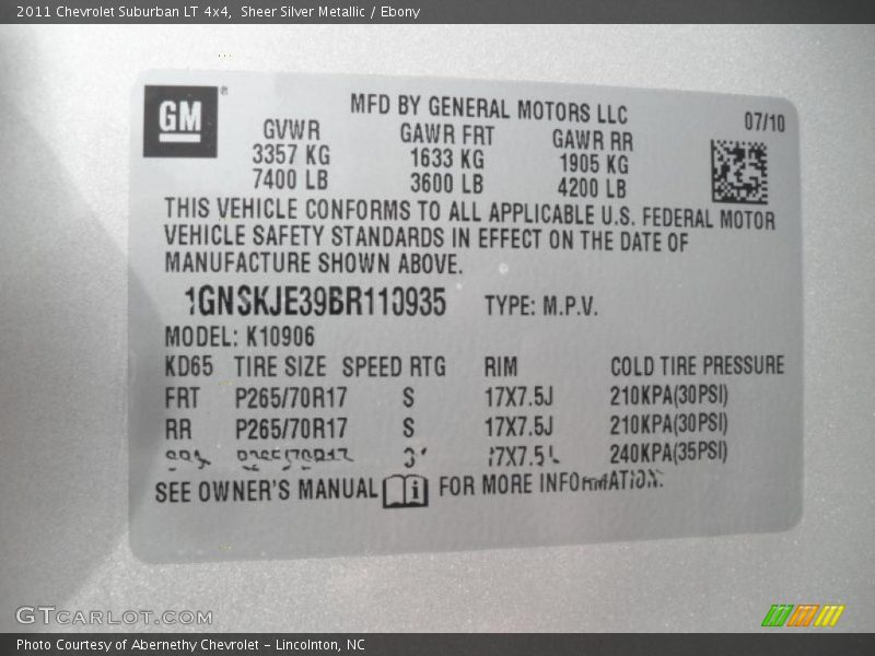 Sheer Silver Metallic / Ebony 2011 Chevrolet Suburban LT 4x4