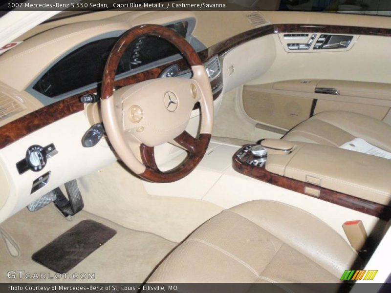 Capri Blue Metallic / Cashmere/Savanna 2007 Mercedes-Benz S 550 Sedan