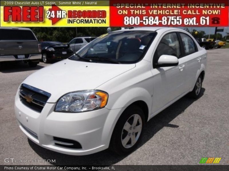 Summit White / Neutral 2009 Chevrolet Aveo LT Sedan