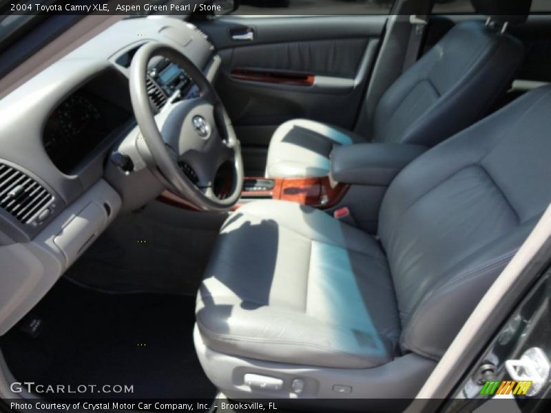 Aspen Green Pearl / Stone 2004 Toyota Camry XLE