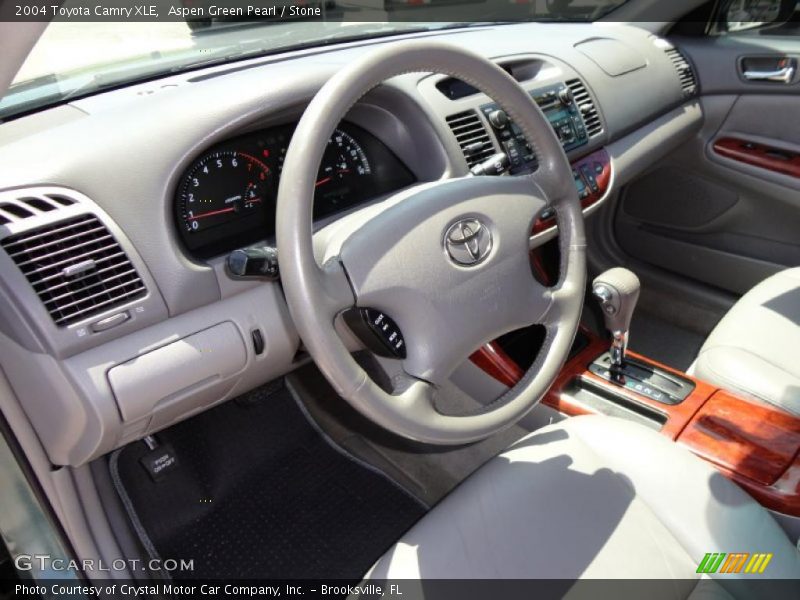 Aspen Green Pearl / Stone 2004 Toyota Camry XLE