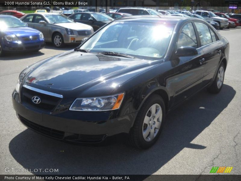 Ebony Black / Beige 2008 Hyundai Sonata GLS