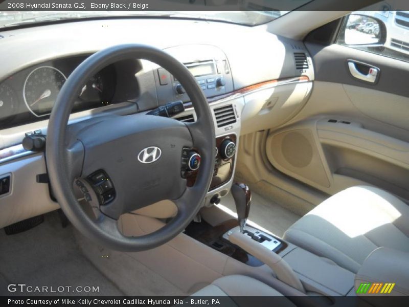 Ebony Black / Beige 2008 Hyundai Sonata GLS