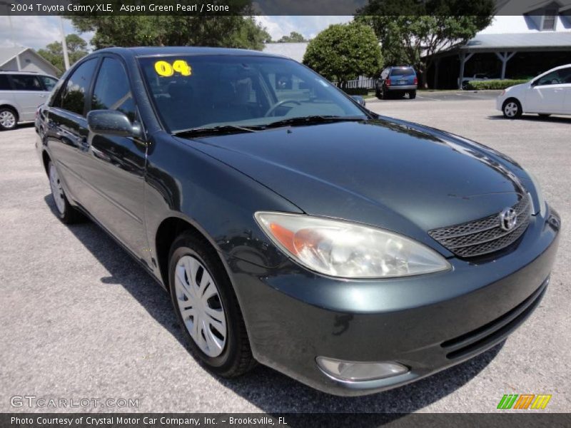 Aspen Green Pearl / Stone 2004 Toyota Camry XLE