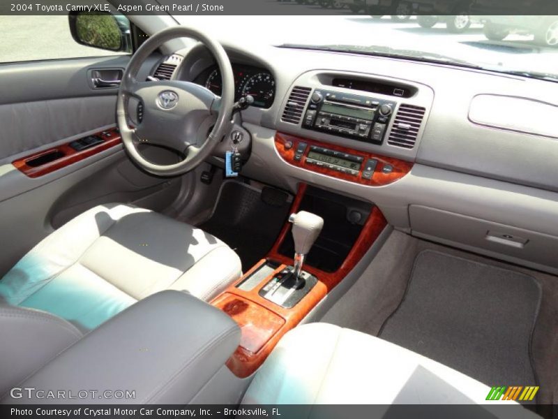 Aspen Green Pearl / Stone 2004 Toyota Camry XLE