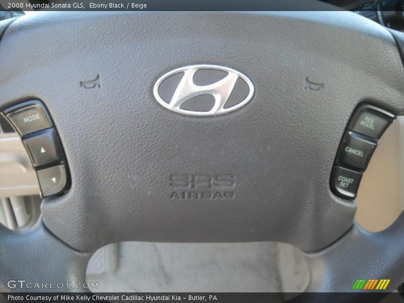 Ebony Black / Beige 2008 Hyundai Sonata GLS