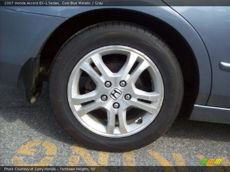 Cool Blue Metallic / Gray 2007 Honda Accord EX-L Sedan