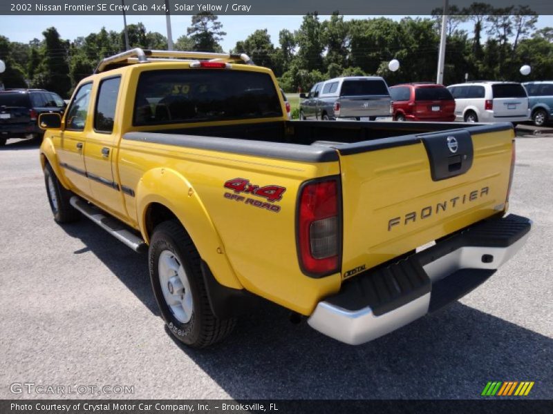 Solar Yellow / Gray 2002 Nissan Frontier SE Crew Cab 4x4