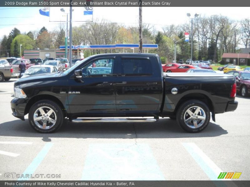Brilliant Black Crystal Pearl / Dark Slate Gray 2009 Dodge Ram 1500 Sport Crew Cab 4x4