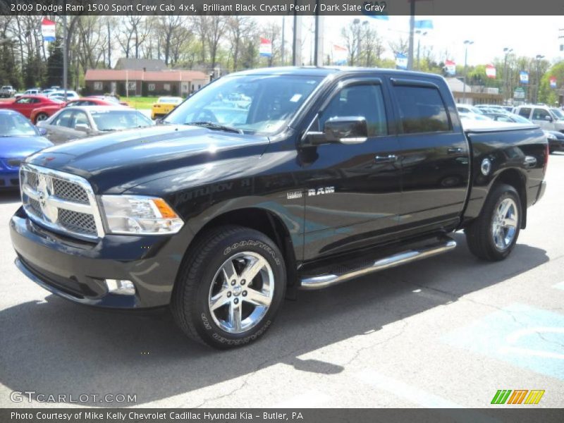 Brilliant Black Crystal Pearl / Dark Slate Gray 2009 Dodge Ram 1500 Sport Crew Cab 4x4