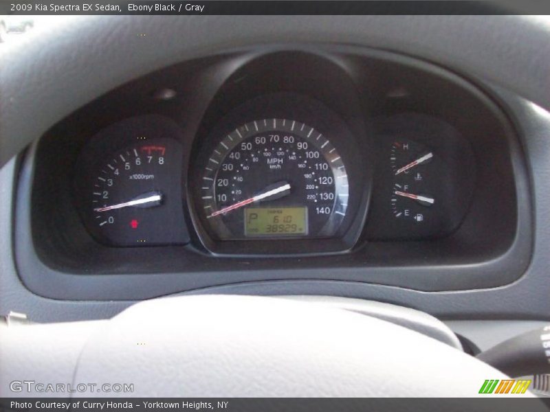 Ebony Black / Gray 2009 Kia Spectra EX Sedan