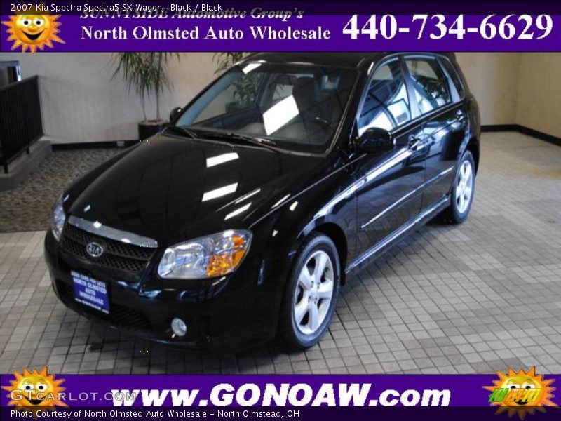 Black / Black 2007 Kia Spectra Spectra5 SX Wagon