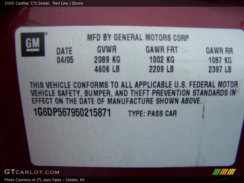 Red Line / Ebony 2005 Cadillac CTS Sedan