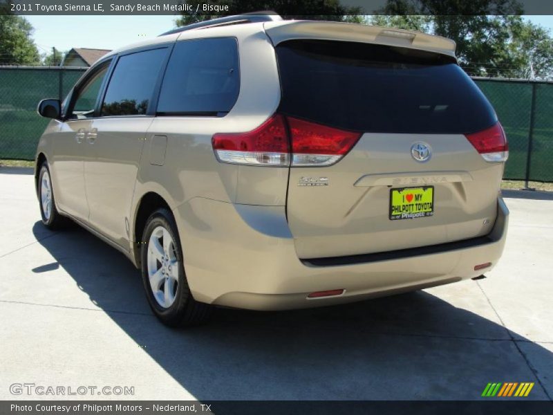 Sandy Beach Metallic / Bisque 2011 Toyota Sienna LE