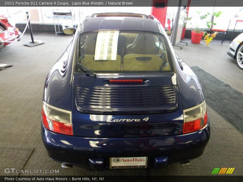 Lapis Blue Metallic / Natural Brown 2001 Porsche 911 Carrera 4 Coupe