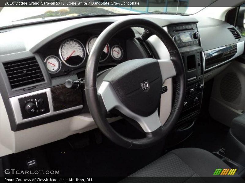 Stone White / Dark Slate Gray/Light Shale 2010 Dodge Grand Caravan SXT