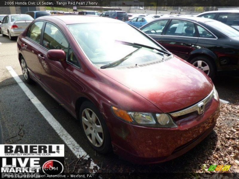 Tango Red Pearl / Ivory 2006 Honda Civic LX Sedan