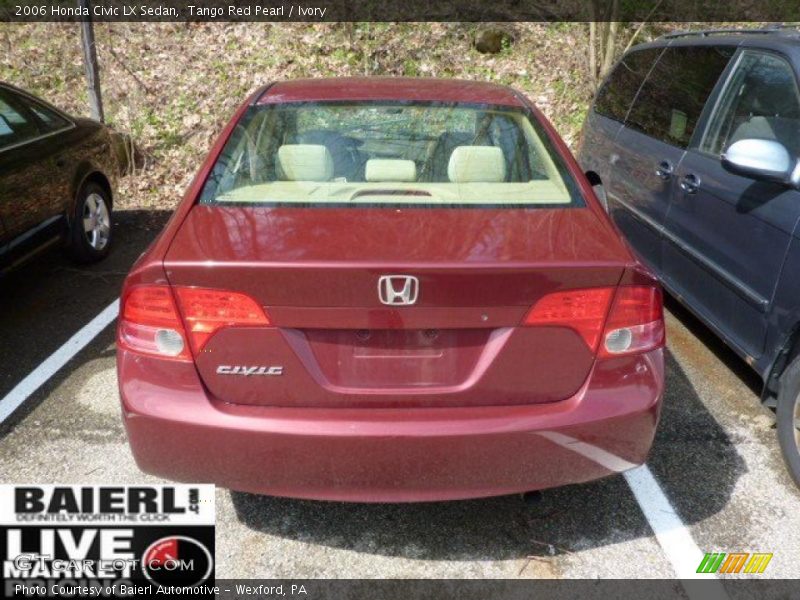 Tango Red Pearl / Ivory 2006 Honda Civic LX Sedan