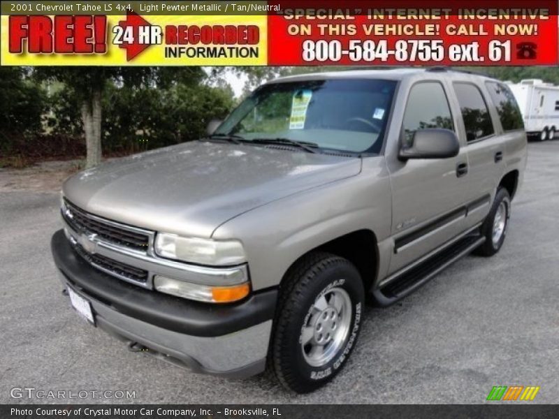 Light Pewter Metallic / Tan/Neutral 2001 Chevrolet Tahoe LS 4x4