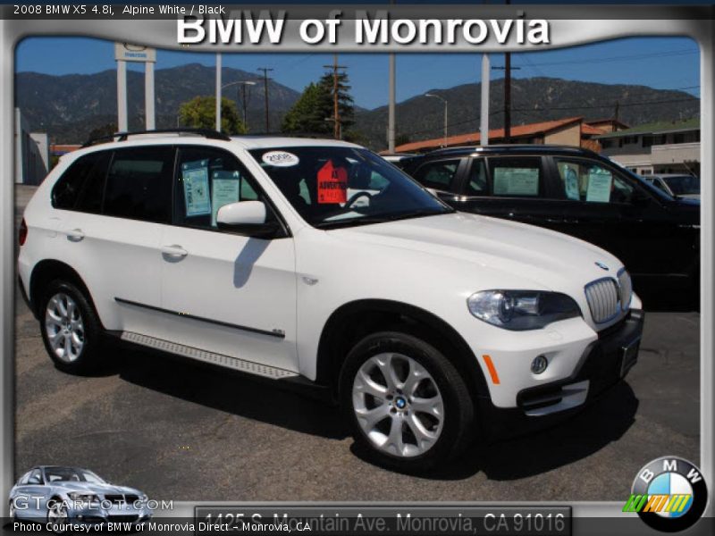 Alpine White / Black 2008 BMW X5 4.8i