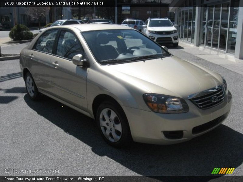 Sand Beige Metallic / Beige 2009 Kia Spectra EX Sedan