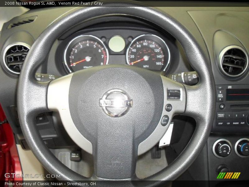 Venom Red Pearl / Gray 2008 Nissan Rogue SL AWD