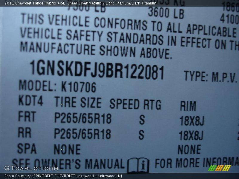 Sheer Silver Metallic / Light Titanium/Dark Titanium 2011 Chevrolet Tahoe Hybrid 4x4