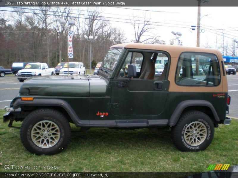 Moss Green Pearl / Spice Beige 1995 Jeep Wrangler Rio Grande 4x4