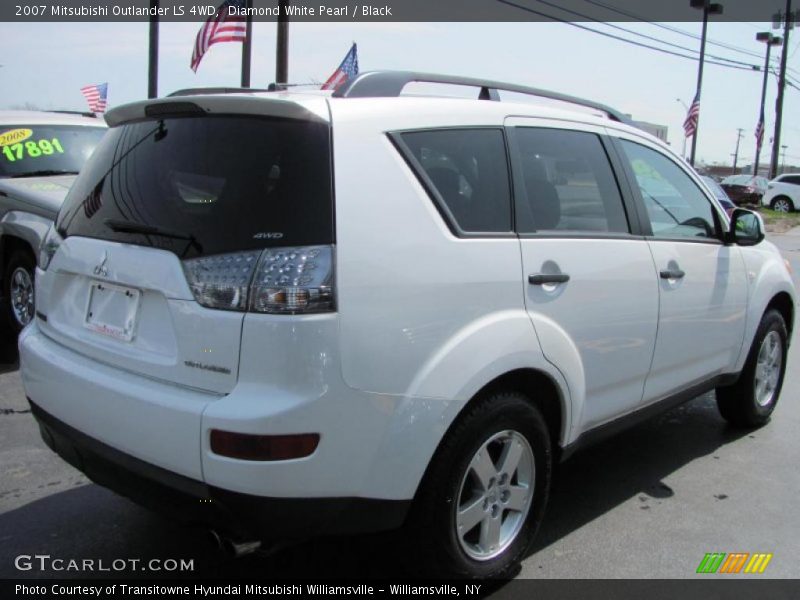 Diamond White Pearl / Black 2007 Mitsubishi Outlander LS 4WD