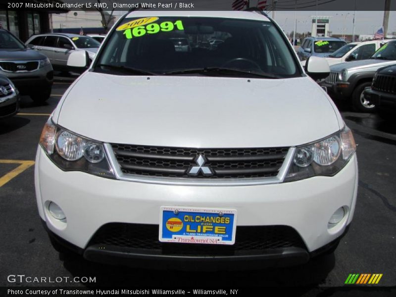 Diamond White Pearl / Black 2007 Mitsubishi Outlander LS 4WD
