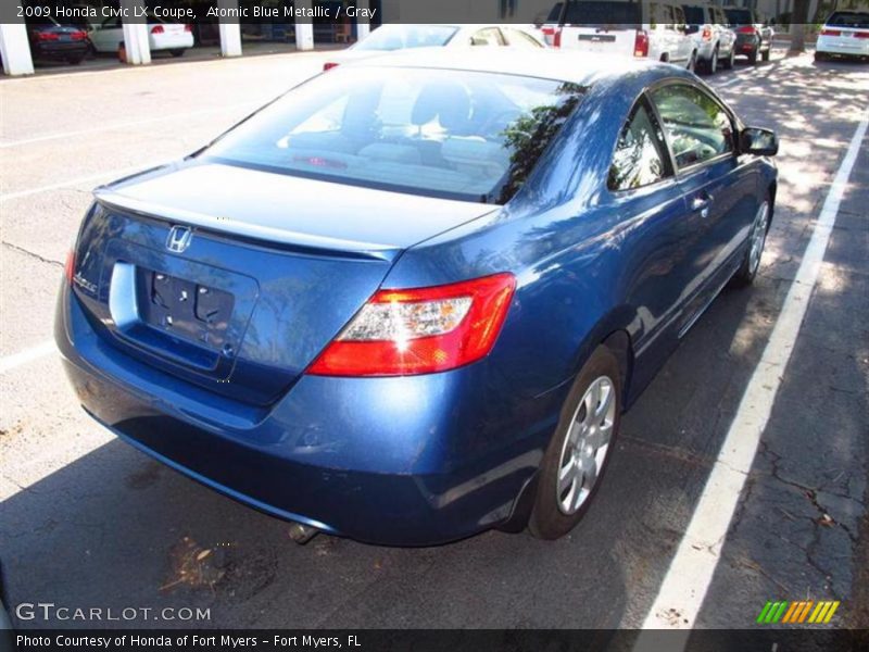 Atomic Blue Metallic / Gray 2009 Honda Civic LX Coupe