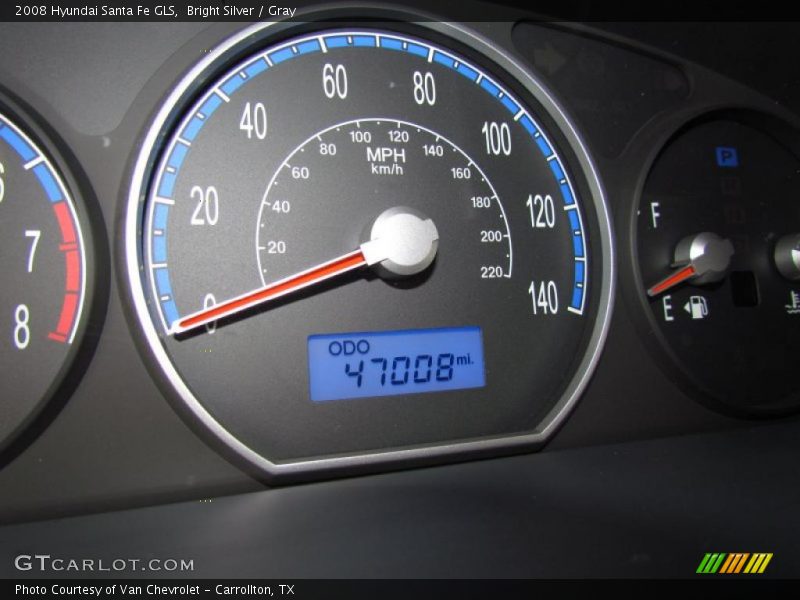 Bright Silver / Gray 2008 Hyundai Santa Fe GLS