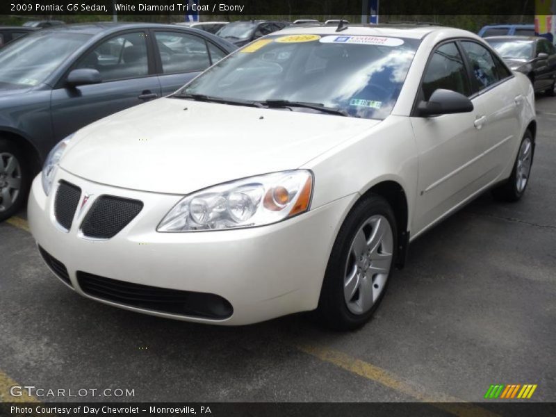 White Diamond Tri Coat / Ebony 2009 Pontiac G6 Sedan