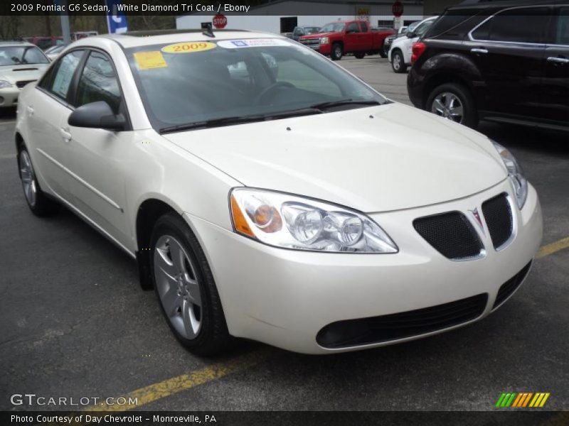 White Diamond Tri Coat / Ebony 2009 Pontiac G6 Sedan
