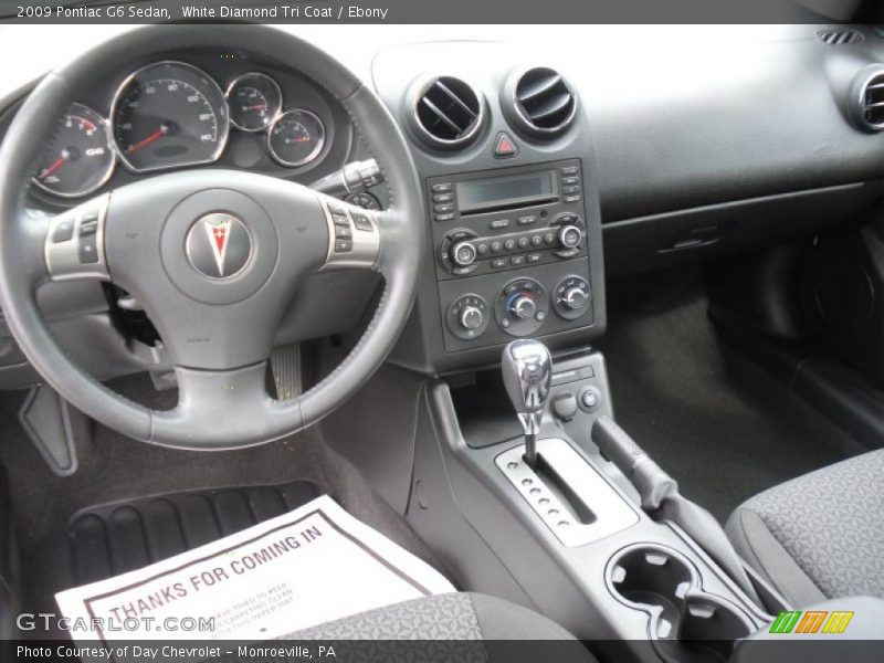 White Diamond Tri Coat / Ebony 2009 Pontiac G6 Sedan