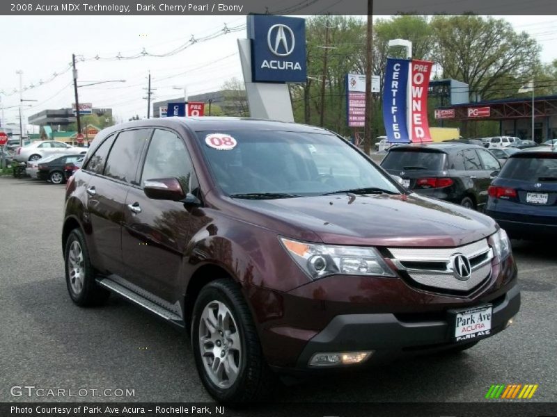 Dark Cherry Pearl / Ebony 2008 Acura MDX Technology