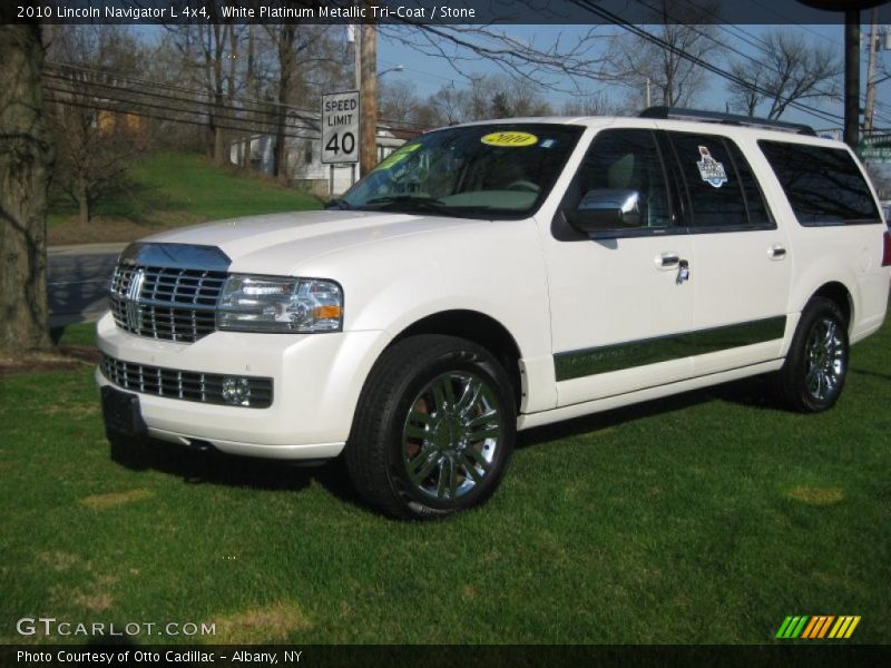 White Platinum Metallic Tri-Coat / Stone 2010 Lincoln Navigator L 4x4