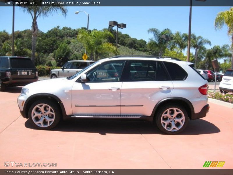Titanium Silver Metallic / Sand Beige 2008 BMW X5 4.8i
