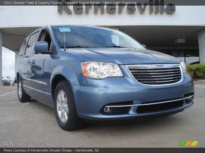 Sapphire Crystal Metallic / Black/Light Graystone 2011 Chrysler Town & Country Touring