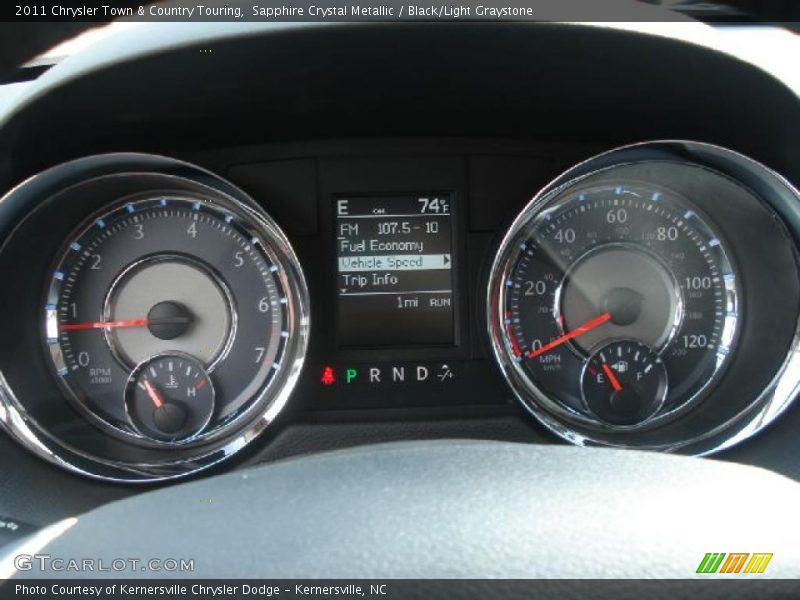 Sapphire Crystal Metallic / Black/Light Graystone 2011 Chrysler Town & Country Touring