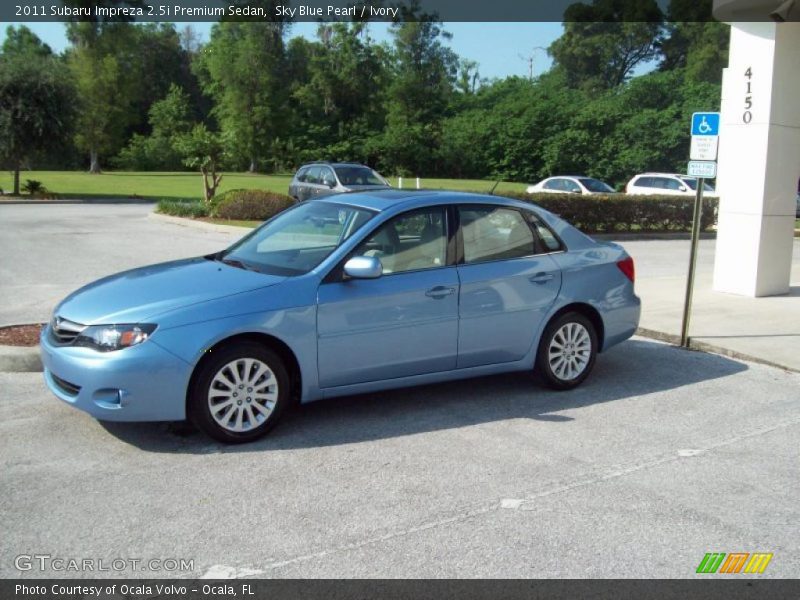 Sky Blue Pearl / Ivory 2011 Subaru Impreza 2.5i Premium Sedan
