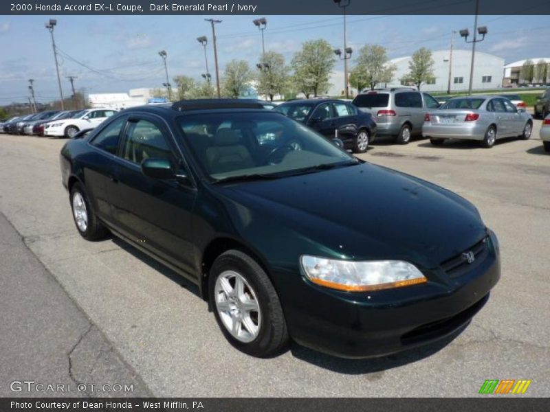 Dark Emerald Pearl / Ivory 2000 Honda Accord EX-L Coupe