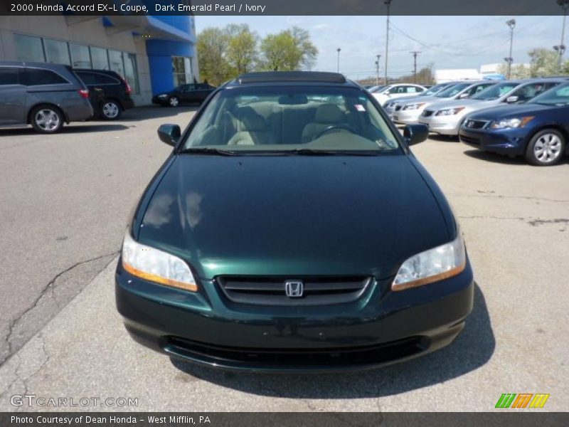 Dark Emerald Pearl / Ivory 2000 Honda Accord EX-L Coupe