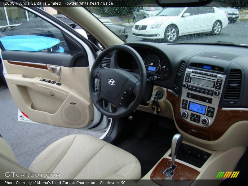 Powder White Pearl / Beige 2008 Hyundai Santa Fe Limited