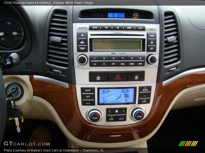 Powder White Pearl / Beige 2008 Hyundai Santa Fe Limited